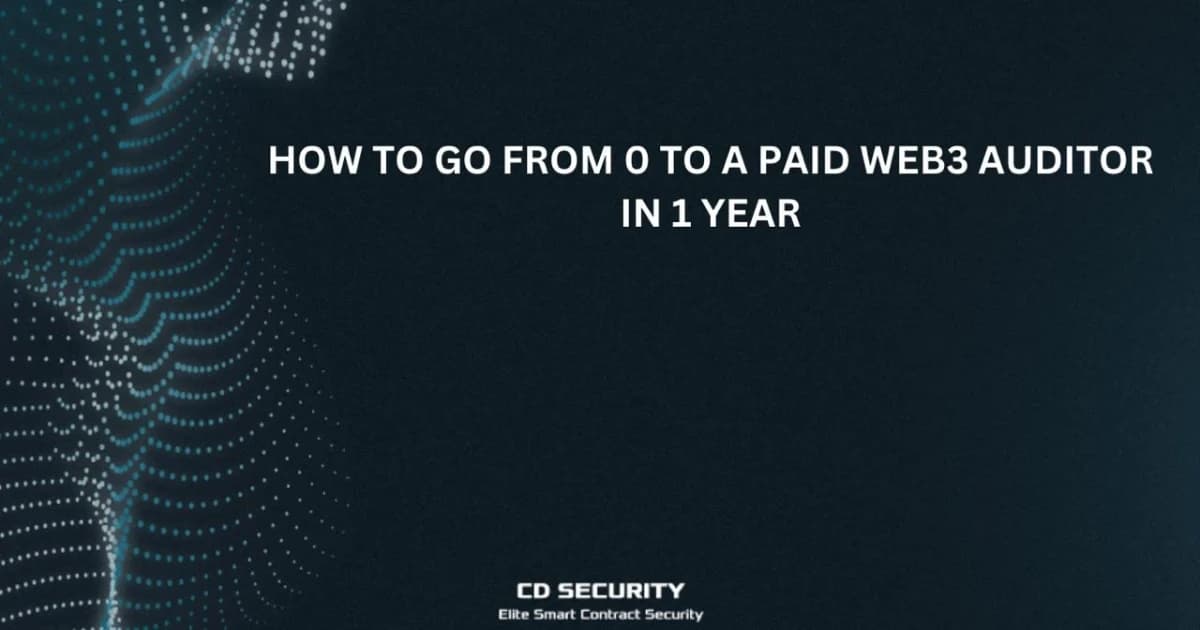How to go from 0 to a paid Web3 auditor in 1 year